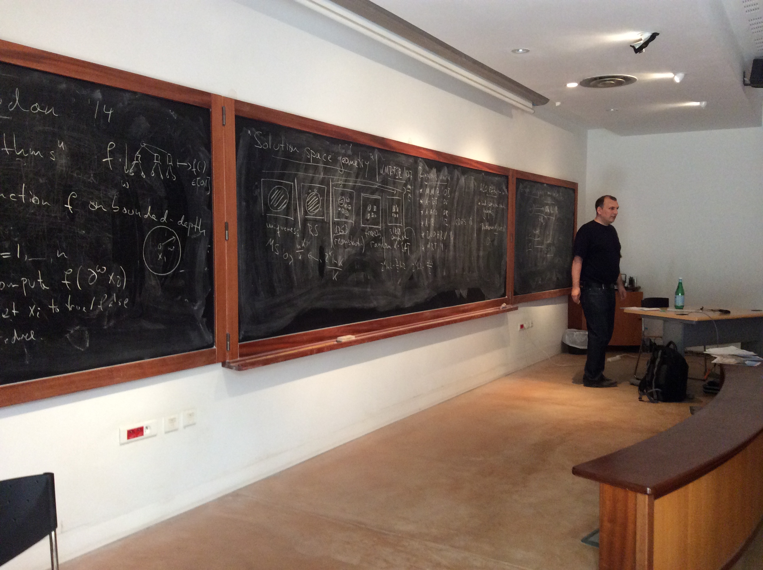 A blackboard lecture during the 2014 Cargèse school