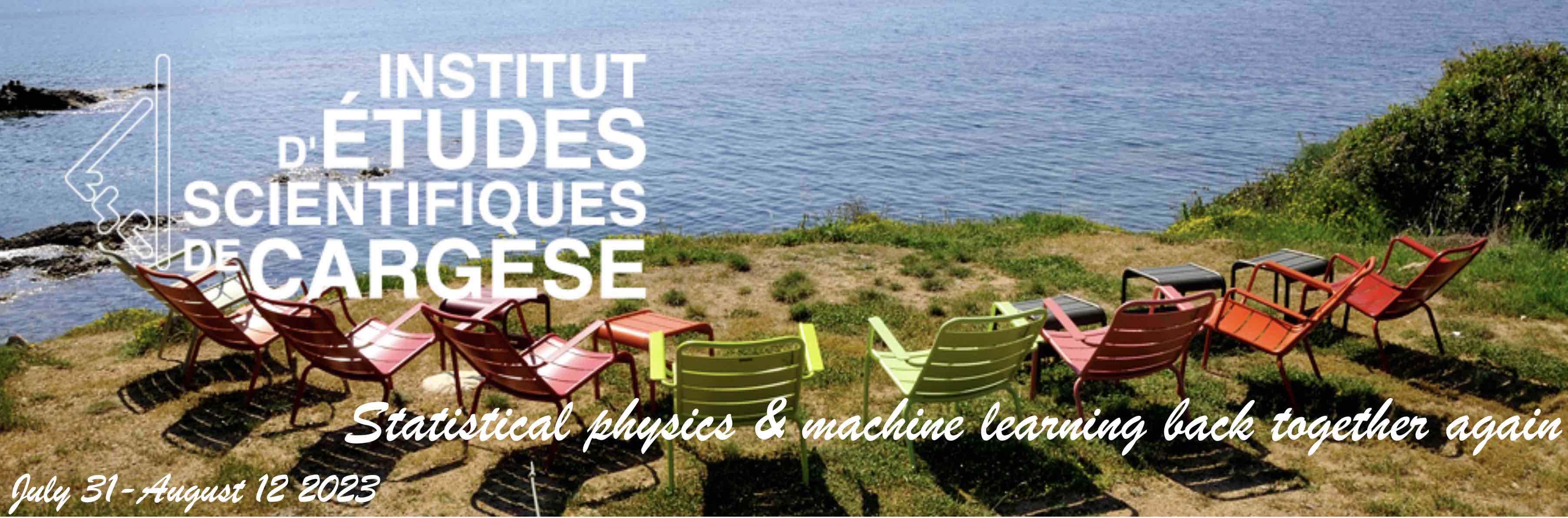 2023 Cargèse school announcement overlooking the coast