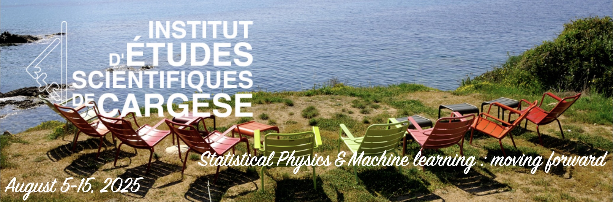 2025 Cargèse school announcement overlooking the sea